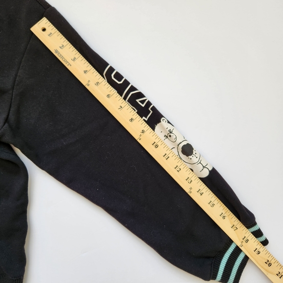 Care Bears You Wish Sweater Jacket Black Kidcore 80's Sporty Cute Fandom Small - Picture 15 of 15